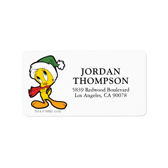 Etiqueta Pensamentos de Natal TWEETY™ (Frente)