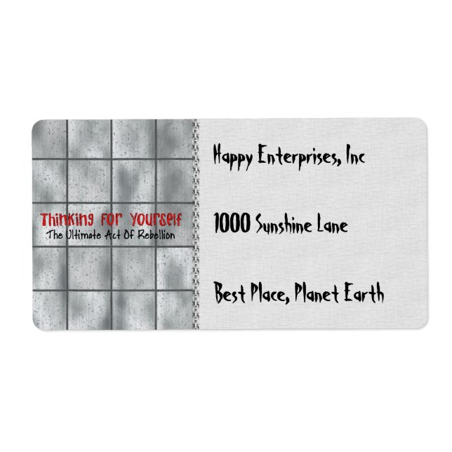 Etiqueta Pensando Por Você Mesmo (Frente)