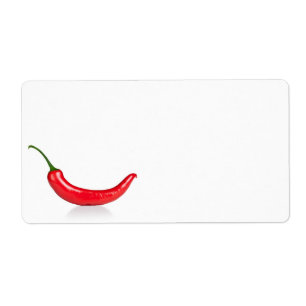 Etiqueta Pepper Quente Vermelho Isolado Em Fundo Branco