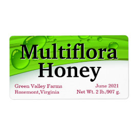 Etiqueta Pequena Comida Mel Multiflora