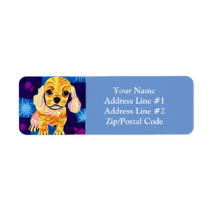 Etiqueta Pequeno Cocker Spaniel Puppy Como Design