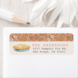 Etiqueta Pequeno Pie Orange Floral Return Address