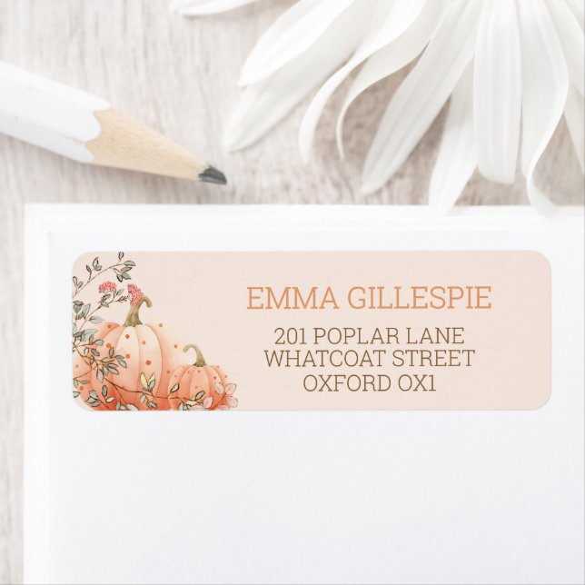 Etiqueta Pequeno Pumpkin Fall Autumn Address (Insitu)