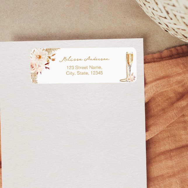 Etiqueta Pérolas Elegantes e Chá de panela Prosecco (Criador carregado)