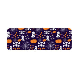 Etiqueta Personagens Divertidos e Assustadores de Halloween