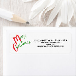 Etiqueta Personalização da Tipografia de Natal Verde Festiv