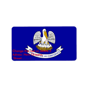 Etiqueta personalizada com a bandeira da Louisiana