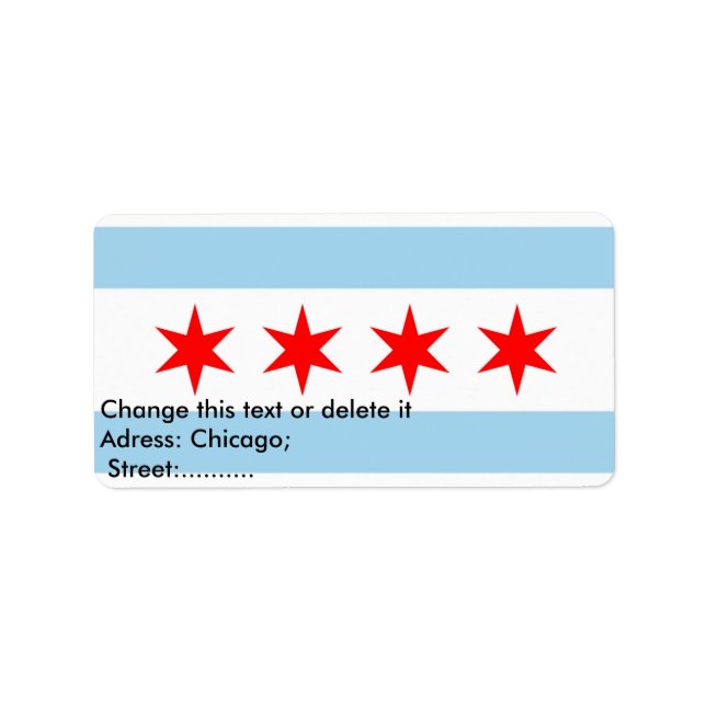 Etiqueta personalizada com bandeira de Chicago, EU (Frente)