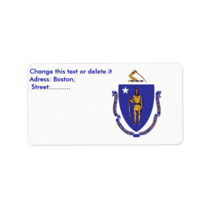Etiqueta personalizada com bandeira de Massachuset