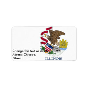 Etiqueta Personalizada com Flag of Illinois, EUA