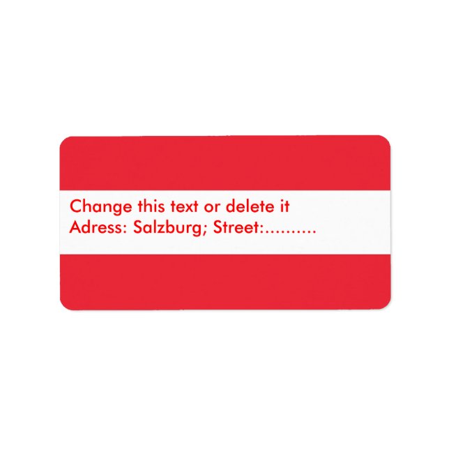 Etiqueta personalizada com sinalizador da Áustria (Frente)