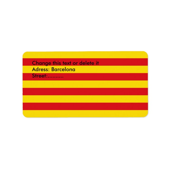Etiqueta Personalizada com Sinalizador da Catalunh (Frente)