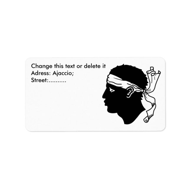Etiqueta personalizada com sinalizador da Córsega, (Frente)