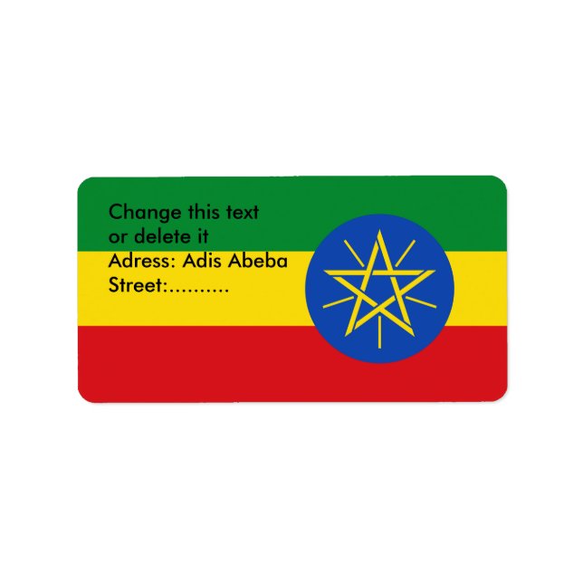 Etiqueta personalizada com sinalizador da Etiópia (Frente)