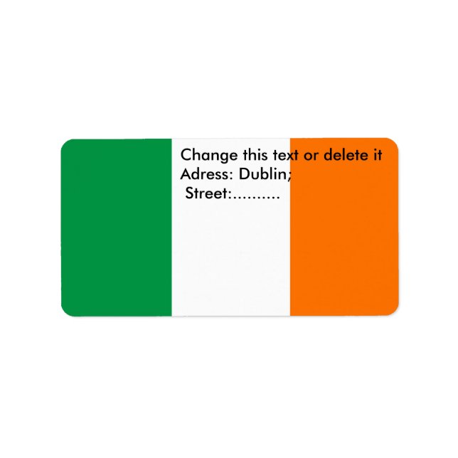 Etiqueta personalizada com sinalizador da Irlanda (Frente)
