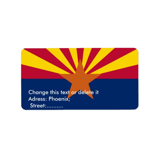 Etiqueta Personalizada com Sinalizador de Arizona (Frente)