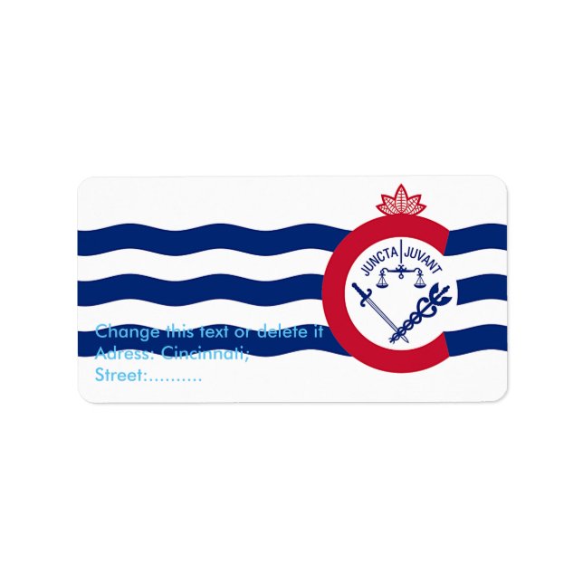 Etiqueta personalizada com sinalizador de Cincinna (Frente)