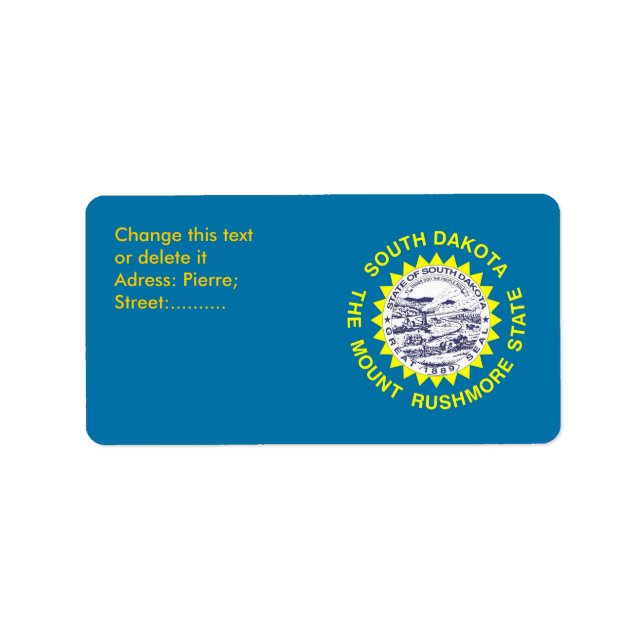 Etiqueta personalizada com sinalizador de Dakota d (Frente)