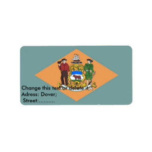 Etiqueta personalizada com sinalizador de Delaware