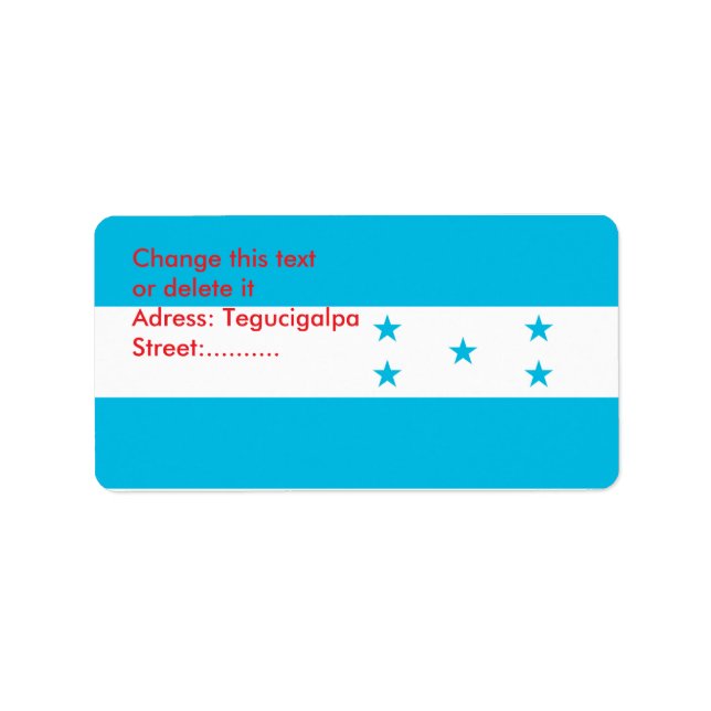 Etiqueta personalizada com sinalizador de Honduras (Frente)