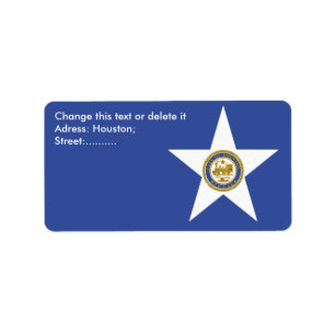Etiqueta personalizada com sinalizador de Houston,