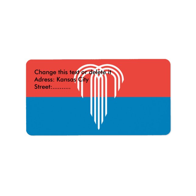 Etiqueta Personalizada com Sinalizador de Kansas C (Frente)