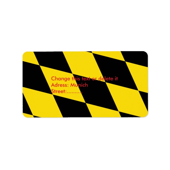 Etiqueta personalizada com sinalizador de Munique, (Frente)