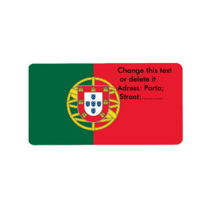 Etiqueta personalizada com sinalizador de Portugal