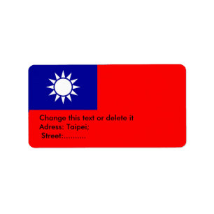 Etiqueta personalizada com sinalizador de Taiwan