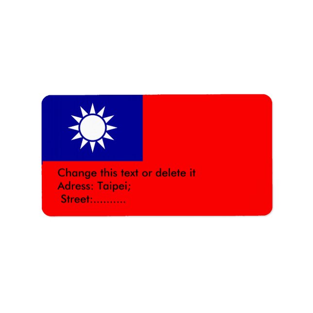 Etiqueta personalizada com sinalizador de Taiwan (Frente)