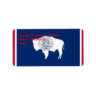 Etiqueta personalizada com sinalizador de Wyoming,