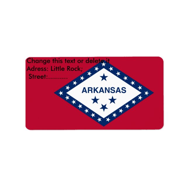 Etiqueta personalizada com sinalizador do Arkansas (Frente)