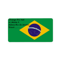 Etiqueta personalizada com sinalizador do Brasil