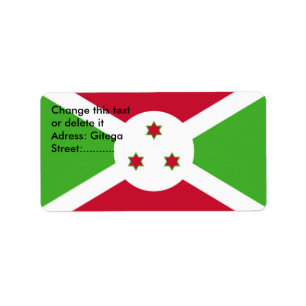 Etiqueta Personalizada com Sinalizador do Burundi