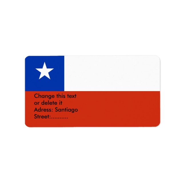 Etiqueta personalizada com sinalizador do Chile (Frente)