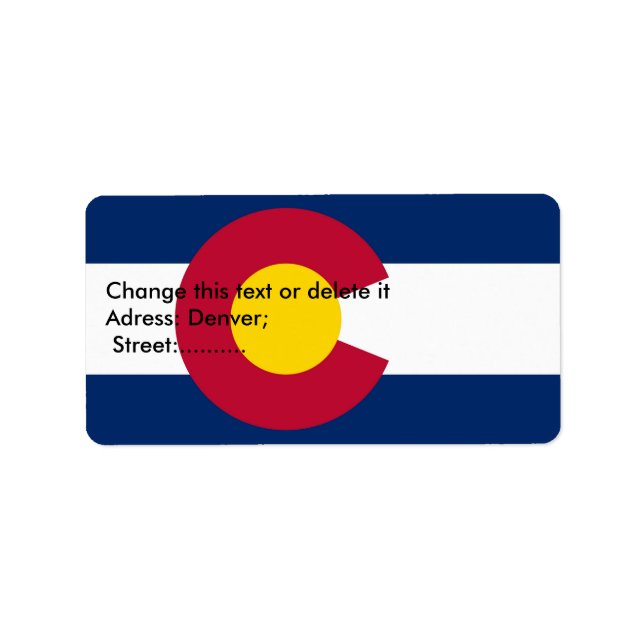 Etiqueta Personalizada com Sinalizador do Colorado (Frente)