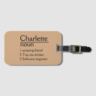 Etiqueta personalizada de bagagem de couro, person