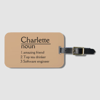Etiqueta personalizada de bagagem de couro, person