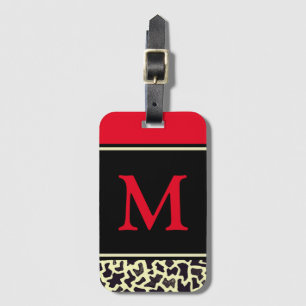 Etiqueta Personalizada De Bagagem De Leopardo Verm
