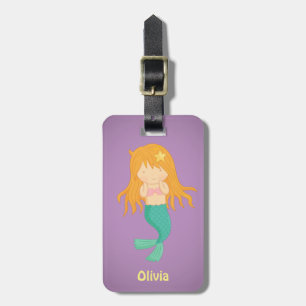 Etiqueta Personalizada de Bagagem Menina Sereia Fo