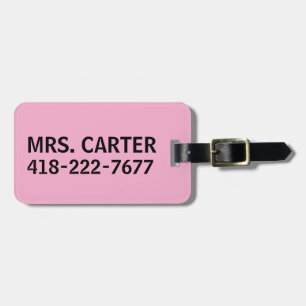 ETIQUETA PERSONALIZADA DE BAGAGEM ROSA