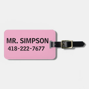 ETIQUETA PERSONALIZADA DE BAGAGEM ROSA