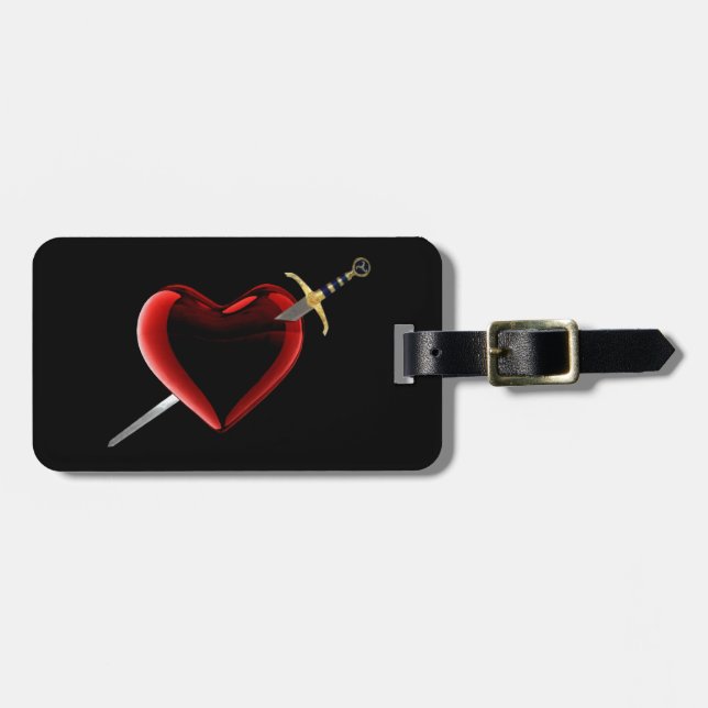 Etiqueta Personalizada De Coração E Bagagem (Frente Horizontal)
