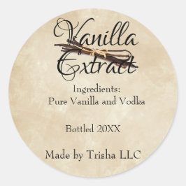 Etiqueta personalizada de extração de baunilha