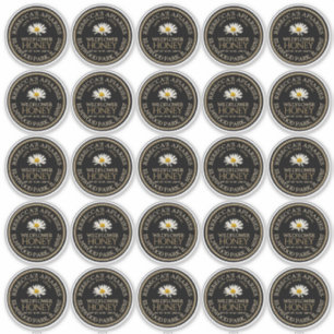 Etiqueta Personalizada De Margarida Preta De 2,5"