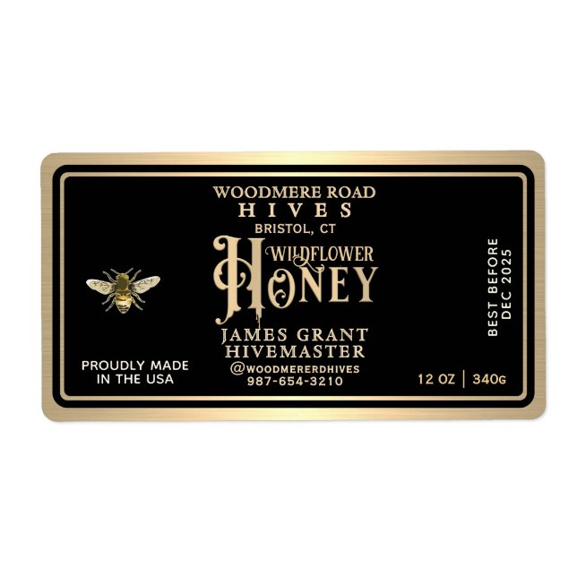 Etiqueta personalizada de vídeo hexadecimal para f (Frente)