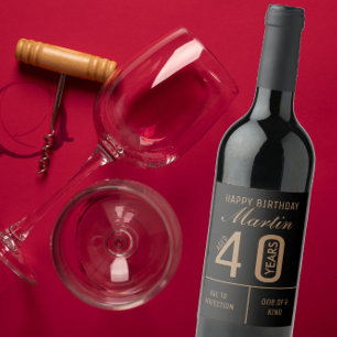 Etiqueta personalizada de vinho de aniversário de