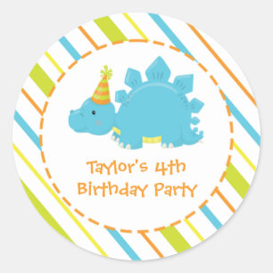 Etiqueta personalizada Dino da festa de