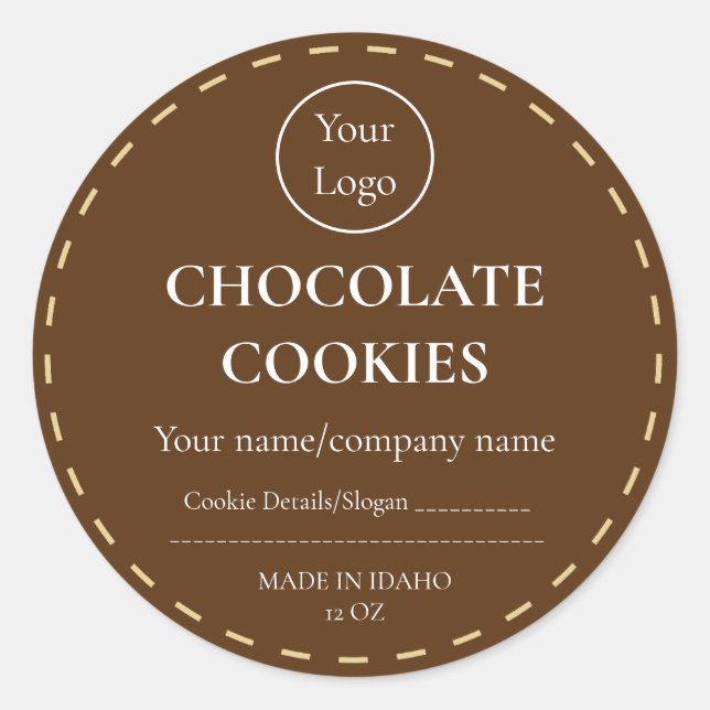 Etiqueta Personalizada do Autocolante Chip Cookie  (Frente)