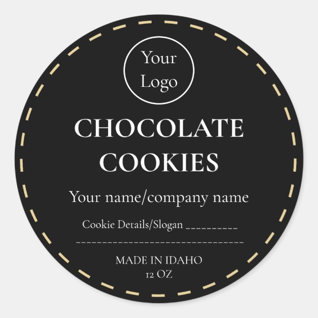 Etiqueta Personalizada do Autocolante Chip Cookie  (Frente)